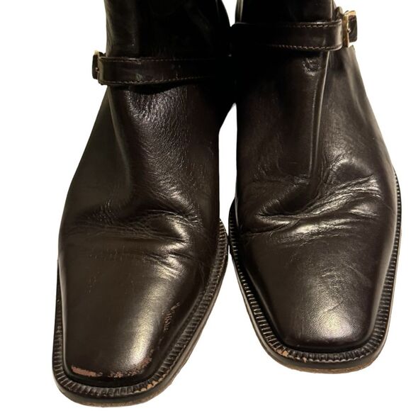 Vintage Colin Stuart Italy Black Brown Suede Equestrian Boots Women’s 7 - Picture 5 of 10